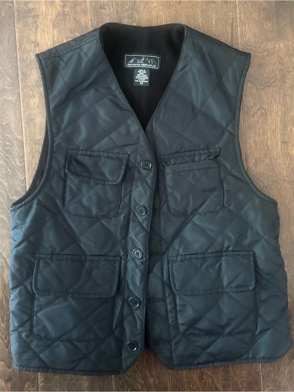Banana Republic Quilted Black Utility Vest